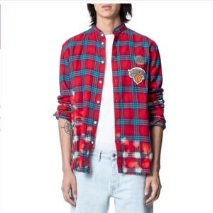 NEW Zadig & Voltaire Mens Torrol Knicks Carreaux Shirt Size 42 / Large New York